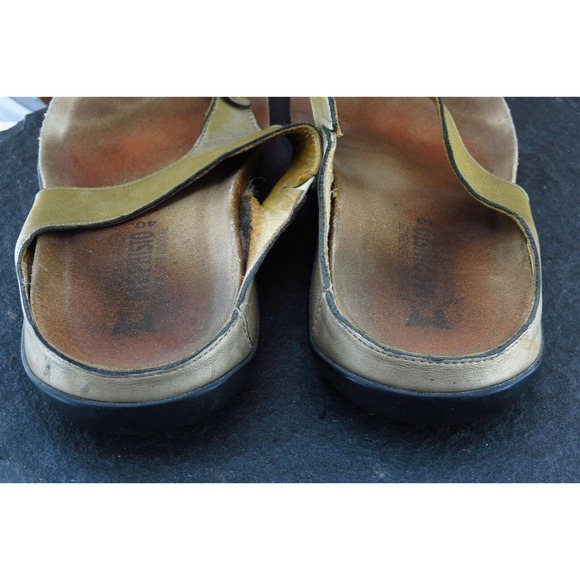 Mephisto Sz 40 M Green Flip Flop Leather Women‎ Sandals - Picture 5 of 7